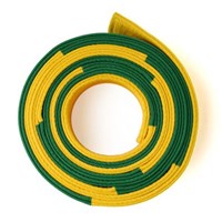 BJJ Tournament Green Yellow Panel Belt - Kataaro