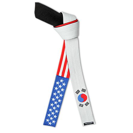 Embroidered Deluxe American Korean Flag Belt