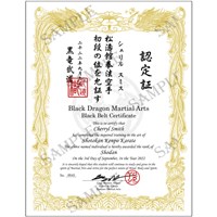 Custom Gold/Red Phoenix Certificates Martial Arts Certificates in