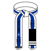 Embroidered JJGF Jujitsu White Rank Belt Blue Stripe - Kataaro