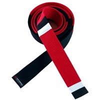Deluxe Brushed Cotton Jujitsu Black Red Coral Panel Master Belt - Kataaro