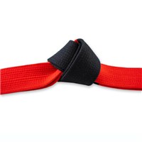 Deluxe Brushed Cotton Jujitsu Black Red Coral Panel Master Belt - Kataaro