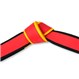 Martial Arts Master Red Belt with Black Gold Panel Border Tied